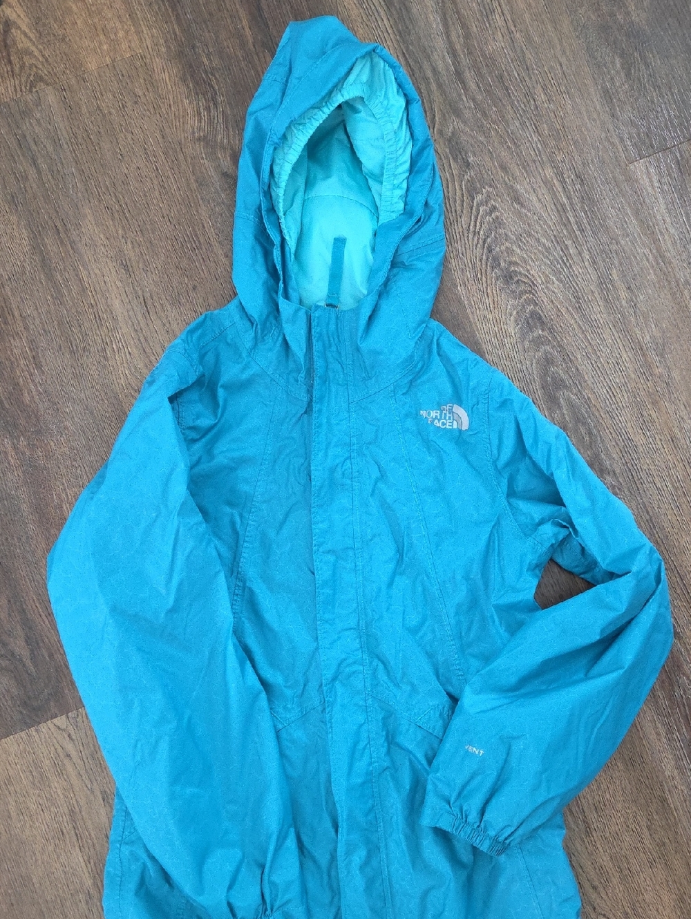 The North Face Bright Teal Hooded Shell Jacket